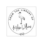Custom Crane Ex Libris Uit het Bibliotheekboek Rubberstempel (Afrduk)