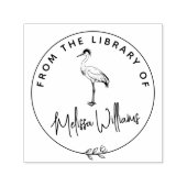 Custom Crane Ex Libris Uit het Bibliotheekboek Zelfinktende Stempel (Design)