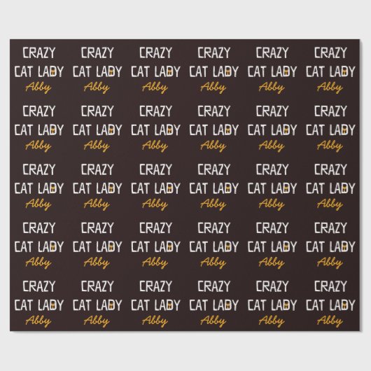 Custom Crazy Cat Lady Cadeaupapier (Vlak)