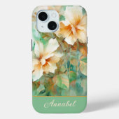 Custom Cream & Gold Floral Waterverf Case-Mate iPhone Case (Achterkant)