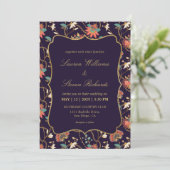 Custom Cream Kleurrijke Bloemen Wedding Kaart (Staand voorkant)