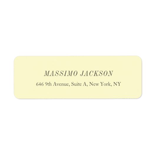 Custom cream personalized minimalist address name etiket (Voorkant)