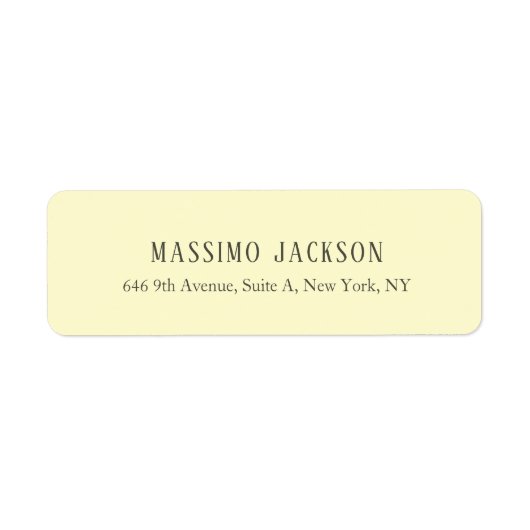 Custom cream personalized minimalist address name etiket (Voorkant)