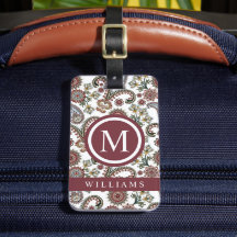 Custom Cream Wit Rood Maroon Paisley Patroon