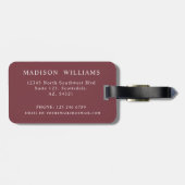 Custom Cream Wit Rood Maroon Paisley Patroon Bagagelabel (Achterkant horizontaal)