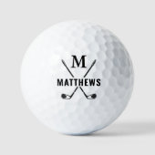 Custom Create Golfer Personalized Monogram & Name Golfballen (Voorkant)