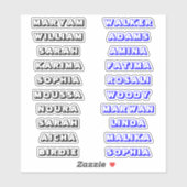 Custom Creative 3D Label Naam Stickers voor Jongen (Vel)