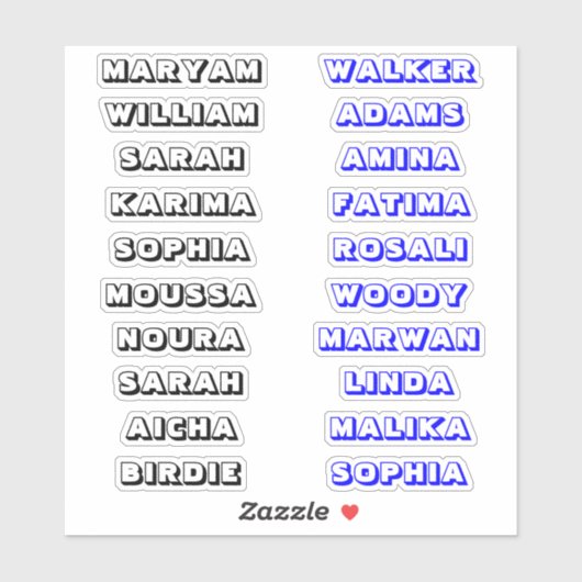 Custom Creative 3D Label Naam Stickers voor Jongen (Vel)