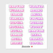 Custom Creative 3D Label Naam Stickers voor Meisje (Vel)