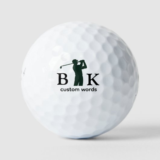Custom Creëer Uw Eigen Golfer Monogrammed Golfballen (Voorkant)