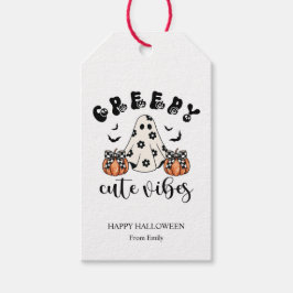 Custom Creepy Cute Vibes Girly Ghost & Pumpkin Cadeaulabel