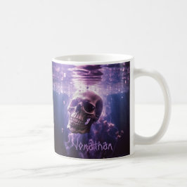 Custom Creepy Skull Horror Paarse Halloween Koffiemok