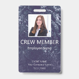 Custom Crew Member Barcode Event Blue Badge