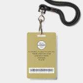 Custom Crew Member Barcode Event Gold Badge (Achterkant met lanyard)