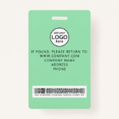 Custom Crew Member Barcode Event Green Badge (Achterkant)