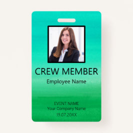 Custom Crew Member Barcode Event Groen Badge
