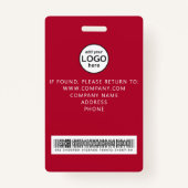 Custom Crew Member Barcode Event Red Badge (Achterkant)