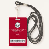 Custom Crew Member Barcode Event Red Badge (Achterkant met draagriem)