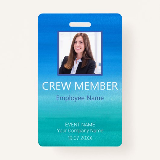 Custom Crew Member Event Blue Badge (Voorkant)