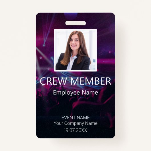 Custom Crew Member Event Paarse badge (Voorkant)