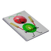 Custom Cricket Cartoon Notitieboek (Rechterzijde)