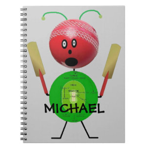 Custom Cricket Cartoon Notitieboek