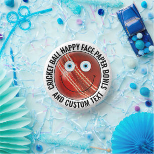 Custom Cricket Theme Party BLUE EYES Happy Face 7" Papieren Kommen