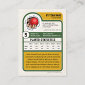 Custom Cricket Trading Card, Vintage Green Player Contactkaartje (Achterkant)