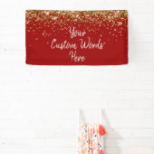 Custom Crimson & Cream Birthday Party Photo Booth Spandoek (Insitu)