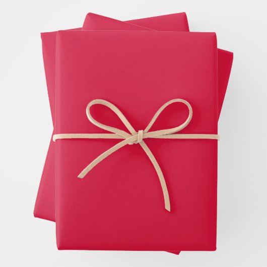 Custom Crimson Red Wrapping Paper Set (3 Sheets) (In situ)