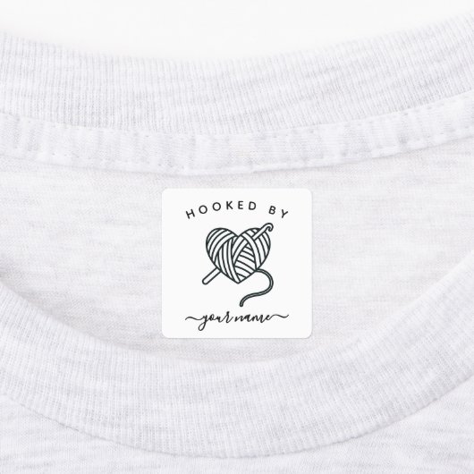 Custom Crochet Iron on Label for crafter (Aangebracht)