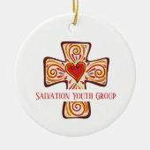 Custom Cross Keepsake een hart voor de kerk jeugd Keramisch Ornament (Voorkant)
