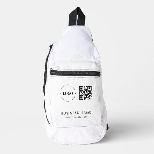 Custom Crossbody Bag met Logo Qr Code & Tekst Sling Bag (Voorkant)