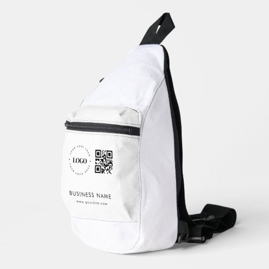 Custom Crossbody Bag met Logo Qr Code & Tekst Sling Bag (Rechterhoek)