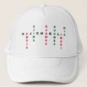 Custom Crossword Kwanzaa NGUZO SABA Trucker Pet (Voorkant)