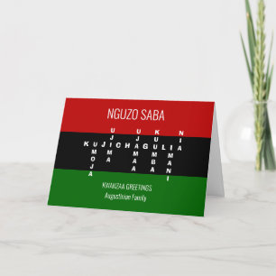 Custom Crossword NGUZO SABA Kwanzaa Kaart