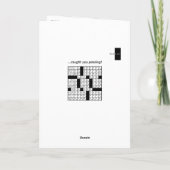CUSTOM Crossword Puzzle Birthday Card (11 x 11 Gri Kaart (Achterkant)