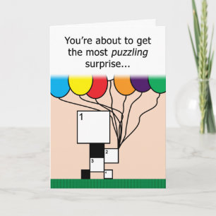CUSTOM Crossword Puzzle Birthday Card (11 x 11 Gri Kaart
