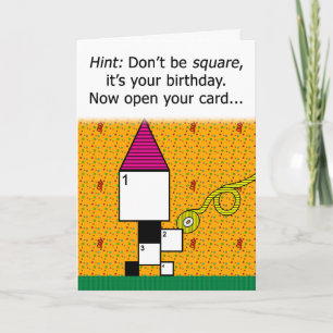 CUSTOM Crossword Puzzle Birthday Card (13x13-raste Kaart