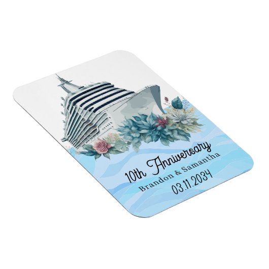 Custom Cruise 10e bruiloft Jubileum Keepsake Magneet (Rechterzijde)