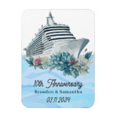 Custom Cruise 10e bruiloft Jubileum Keepsake Magneet (Verticaal)