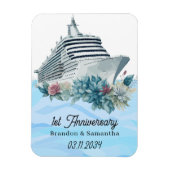 Custom Cruise 1e bruiloft Jubileum Keepsake Magneet (Verticaal)