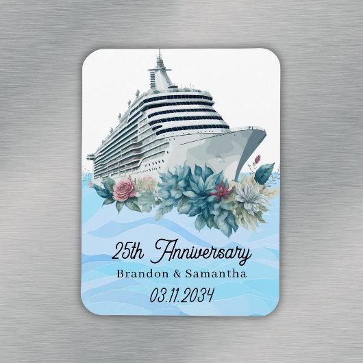 Custom Cruise 25e bruiloft Jubileum Keepsake Magneet