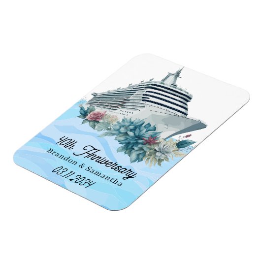 Custom Cruise 40e bruiloft Jubileum Keepsake Magneet (Linkerzijde)