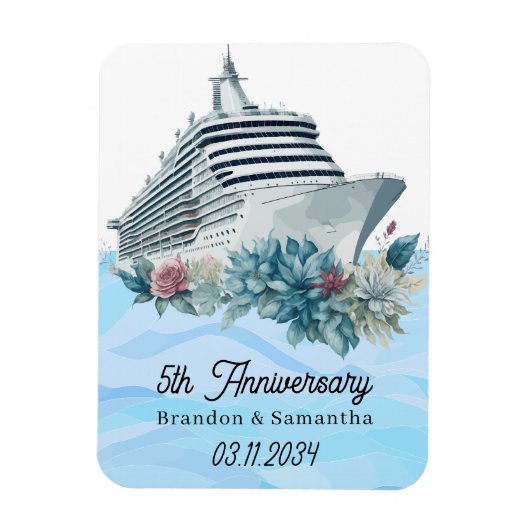 Custom Cruise 5e bruiloft Jubileum Keepsake Magneet (Verticaal)