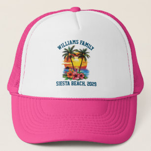Custom Cruise Roze Palm Tree Beach Familie Reünie Trucker Pet
