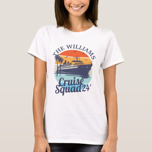Custom Cruise Squad Familie Groep Vrienden Zonsond T-shirt (Voorkant)