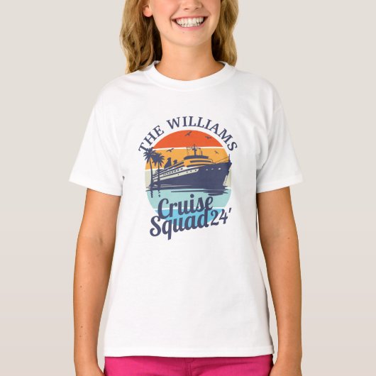 Custom Cruise Squad Familie Groep Vrienden Zonsond T-shirt (Voorkant)