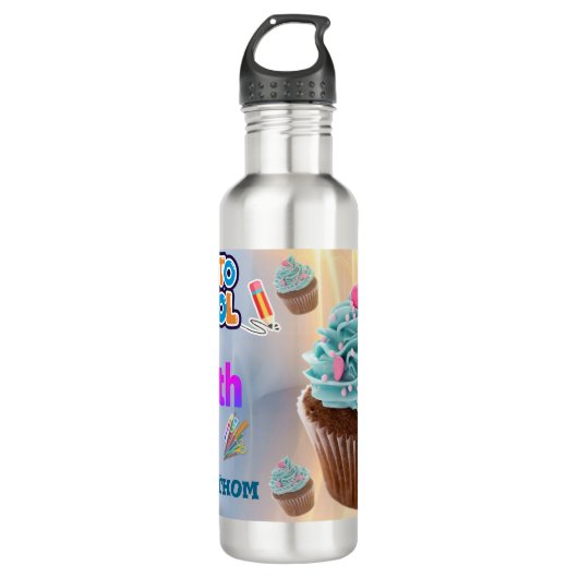 Custom Cupcake Back to School Water Bottles Waterfles (Voorkant)