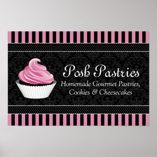 CUSTOM Cupcake Bakery Business Poster (Voorkant)